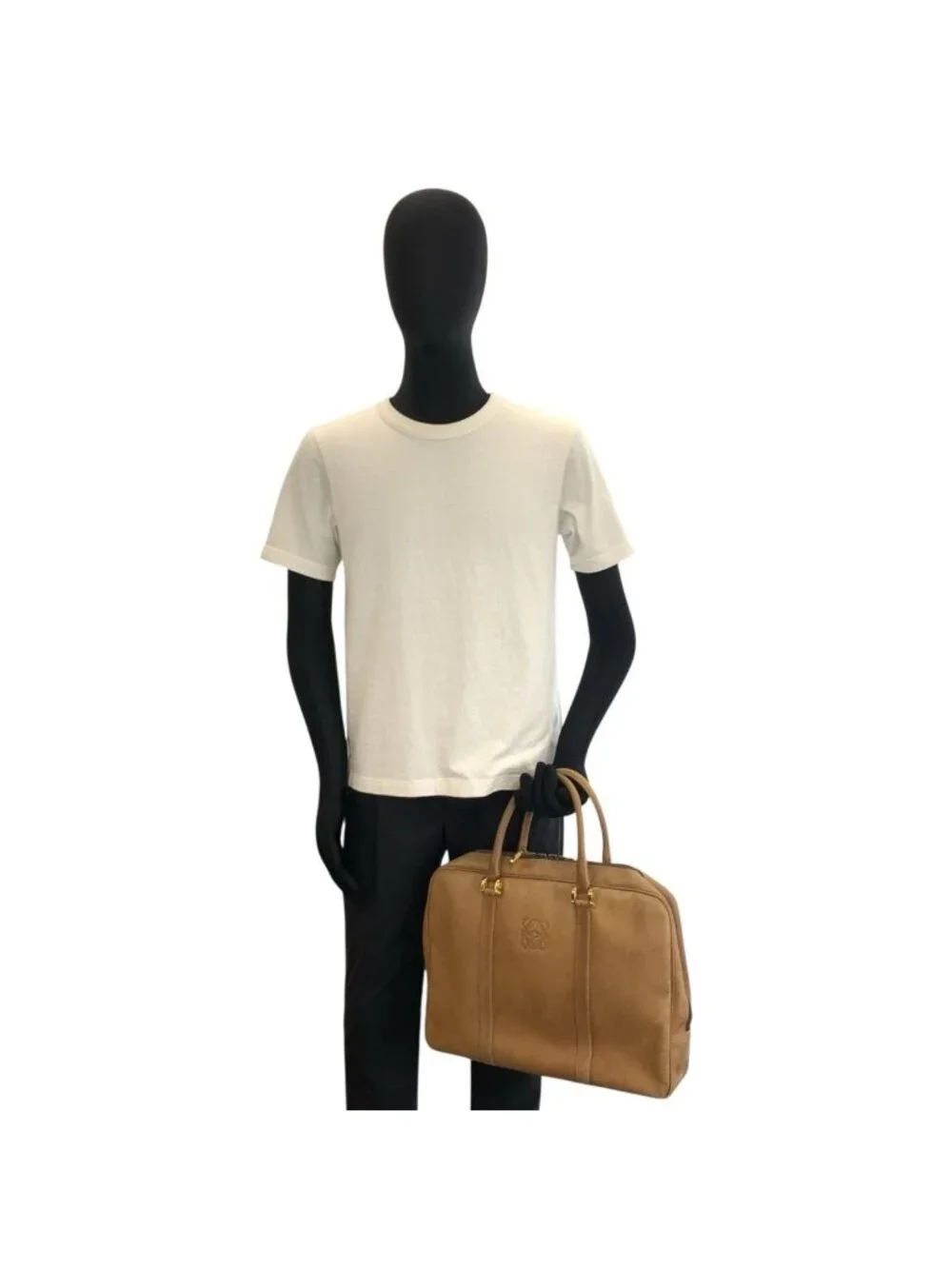 Loewe Gram Beige Gold Leather Business Briefcase